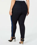 YSJ Womens Plus Size Blue Zip Ankle Stirrup Skinny Jeans by Vanessa Jane
