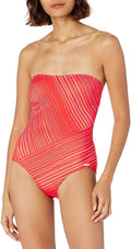 Vince Camuto Womens Red Bandeau One Piece Swimsuit by Vanessa Jane