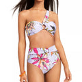 Bar III Printed High-Waist Bikini Bottoms Wild Tropic, Purple, Size XS by Vanessa Jane