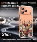 Slim Case for iPhone 17 Pro Max 6.9-Inch with Floral Design Clear by Merch Section