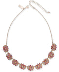 Inc Rose Gold-Tone Multi-Stone Cluster Statement Necklace by Vanessa Jane