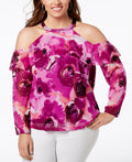 I.n.c. Plus Size Cotton Cold-Shoulder Halter Top by Vanessa Jane