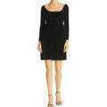 Aqua Women's Smocked Velvet Dress, Black, Size Small by Vanessa Jane