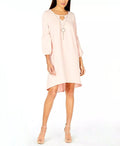 NY Collection Petite Women's Blush Statement-Sleeve Dress, Size Small by Vanessa Jane