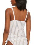 Bar III Crochet Plunge Tankini Top, Ivory, Size Small by Vanessa Jane