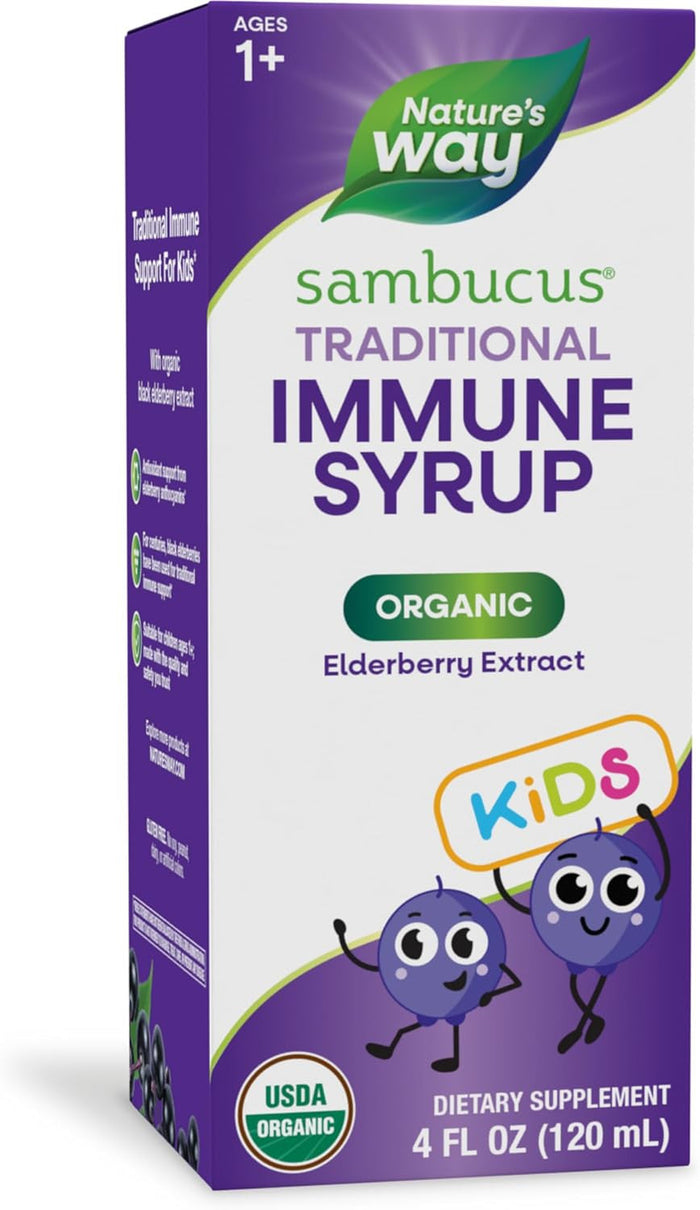 Nature's Way Sambucus Kids Organic Elderberry Syrup Berry Flavor 4 Fl Oz by Deal US