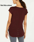 Ideology Lace-Up Lower Back Space Dyed Athletic T-Shirt by Vanessa Jane
