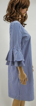 Nine West Scoop Neck V Back Ruffle Bell Sleeve Dress, Size 6 by Vanessa Jane