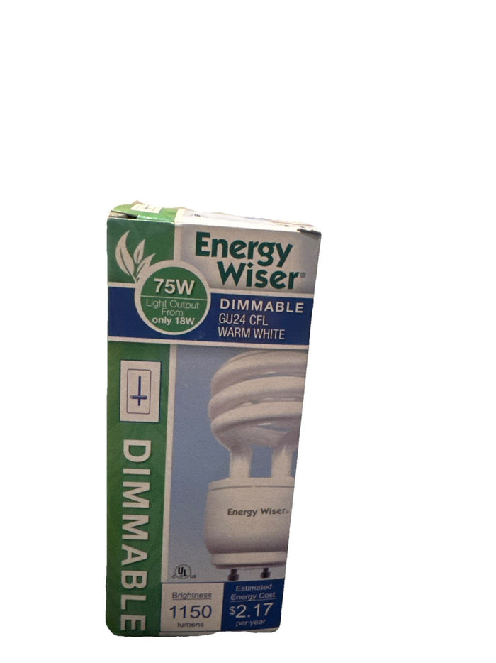 Energy Wiser 18W GU24 Dimmable CFL Bulb 75W Eq 1150lm Warm White, Set of 2 by Price Is Right Miami
