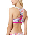 Go by Gossip Purple Palm Dazed Strappy-Back Bralette Bikini Top, Size Larg by Vanessa Jane