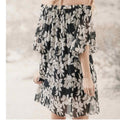 Moon River Women's Off Shoulder Floral Print Dress, Small by Vanessa Jane