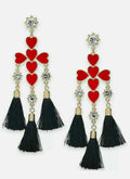 Thalia Sodi Gold-Tone Crystal, Heart Cross and Tassel Drop Earrings by Vanessa Jane
