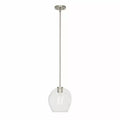 Cresswell Lighting 9in Modern Brushed Nickel Clear Glass Round Mini Pendant Ceili by Vanessa Jane