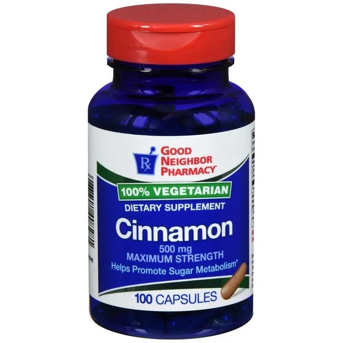 GNP Maximum Strength Cinnamon 500mg Capsules, 100 Count by Pasteur Pharmacy