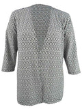 Kasper Womens Snap Front Jacket Plus Textured Cardigan Black 3X by Vanessa Jane