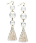 Thalia Sodi Gold-Tone Imitation Pearl and Tassel Drop Earrings by Vanessa Jane