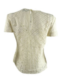 Lauren Ralph Lauren Womens Patchwork Lace Short-Sleeve Blouse, 10 Winter Cream by Vanessa Jane
