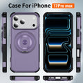 Rugged Grip Magnetic Kickstand Shockproof Case for iPhone 17 Pro Max 16 15 14 Black by Merch Section