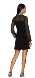 Jump Junior's Embellished Neck Split Sleeve a Line Dress, Black, Size 3/4 by Vanessa Jane