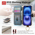 Zipper RFID Blocking Wallet Case with Wristband for iPhone 17 Pro Max Air 16 15 14 13 12 by Merch Section