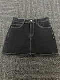 HTD Women's Sexy Mini Denim Skirt Irregular Pockets Dark Grey Size XXL by Deal US