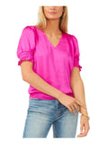 Vince Camuto Women’s Puff-Shoulder Smocked-Hem Neck Top by Vanessa Jane