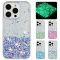Bling Diamond Glitter Glow in the Dark Case for iPhone 16 Pro Max 15 14 13 12 11 XR 8 7 Purple by Merch Section