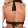 Bar III Shimmer Twist-Halter Bikini Top, Black, Size Small by Vanessa Jane