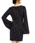 City Studio Womens Dress Sheath Glitter Bell Sleeve, Size Small by Vanessa Jane