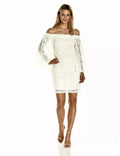Jack by BB Dakota Daniela Stretch Lace off the Shoulder Dress, Ivory, Size XS by Vanessa Jane