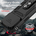 Military Grade Case for iPhone 17 Pro Max with Slide Camera Cover Black by Merch Section
