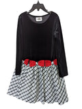 Rare Editions Little Girls Velvet Drop-Waist Bow Dress ,Size 6X by Vanessa Jane