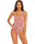 Becca Psychedelica Nina Plunge One-Piece Swimsuit by Vanessa Jane