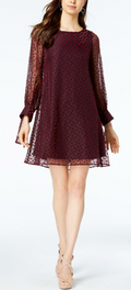 Taylor Velvet-Dot Shift Dress, Size 8 by Vanessa Jane