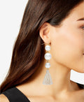 Thalia Sodi Gold-Tone Imitation Pearl and Tassel Drop Earrings by Vanessa Jane
