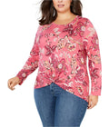 Style Co. Womens Twist-Front Pullover Blouse, Size 2X by Vanessa Jane