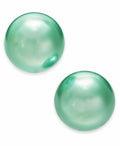 Charter Club Gold Tone- Imitation Pearl Stud Earrings Aqua by Vanessa Jane