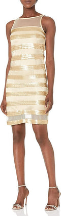 Minuet Women's Dress Metallic Stripe Sheer, Size Small by Vanessa Jane