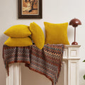 VAKADO Yellow Corduroy Couch Throw Pillow Covers 16x16 Set of 4 by Deal US