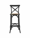 Home Decorators Mavery Black Wood Bar Stool With Woven 18 In. W X 43.7 In. H by Vanessa Jane