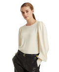 Lauren Ralph Lauren Puff-Sleeve Cotton-Blend Sweater by Vanessa Jane