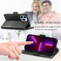Leather Wallet Magnetic Flip Stand Case for iPhone 17 Pro Max 16 15 14 13 12 11 Black by Merch Section
