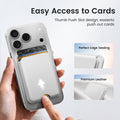 Magnetic Card Holder MagSafe Wallet RFID 3-Card Vegan Leather for iPhone 17 16 15 14 13 12 White by Merch Section