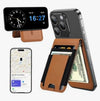Magnetic Wallet Stand with Find My 9-Card Leather RFID Case for iPhone 17 16 15 14 13 12 Brown