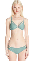 RVCA Women's Solid Triangle Bikini Top, Wasabi, Large by Vanessa Jane