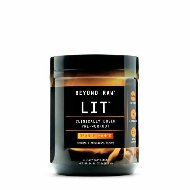 GNC Beyond Raw LIT Pre-Workout Powder, Orange, 30 Servings, 14.34 Oz (Best By 2/2028) by Price Is Right Miami