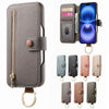 Zipper RFID Blocking Wallet Case with Wristband for iPhone 17 Pro Max Air 16 15 14 13 12