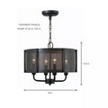 World Imports Wi 8949 Xena 4 Light 16 Wide Drum Chandelier With Metal by Vanessa Jane