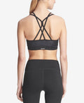 DKNY Womens Sport Logo Glitter Strappy-Back Low-Impact Sports Bra Clear Combo XL by Vanessa Jane
