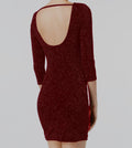 Trixxi Juniors Metallic Open-Back Bodycon Dress, Red, Size 1 by Vanessa Jane